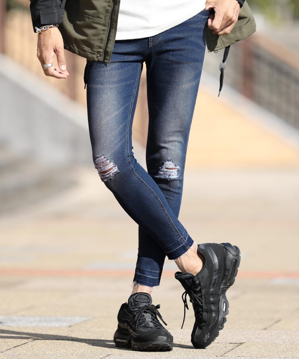 スキニーデニム メンズ ボトムス ジーンズ ジーパン クラッシュ