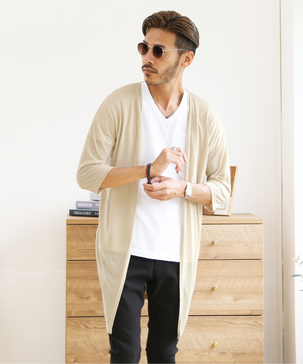 22春夏新作 サマーカーディガン コーディガン メンズ トップス 無地 ロング丈 麻 リネン 7分袖 ロングカーディガン 春 春服 夏 夏服 Whitesforracialequity Org