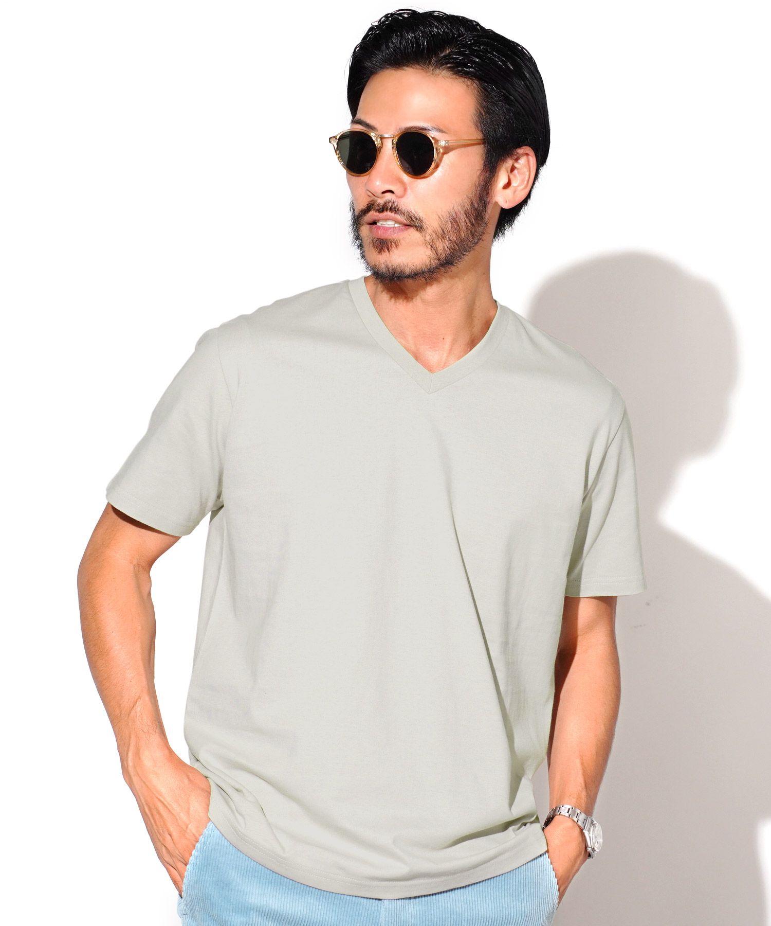 Tシャツ メンズ トップス カットソー 半袖Tシャツ 無地 Vネック クルーネック コットン 綿100% 夏 夏服｜jiggys-shop｜11