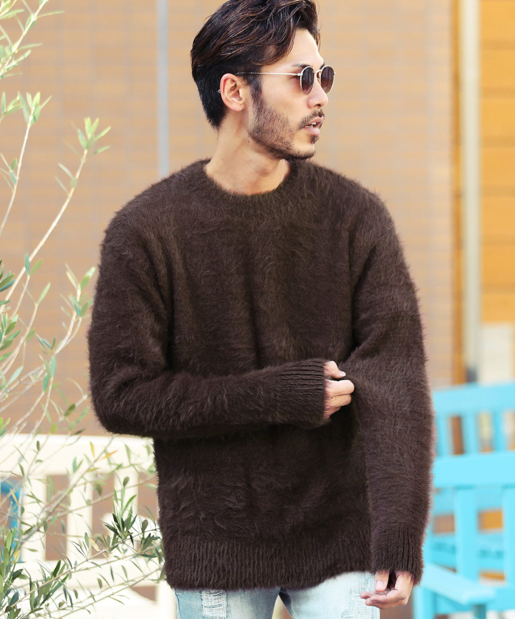ニットセーター メンズ トップス シャギーニット 起毛 あったか 柔らか クルーネック 長袖 無地 秋 冬 秋服 冬服 Jiggys Shop 通販 Paypayモール