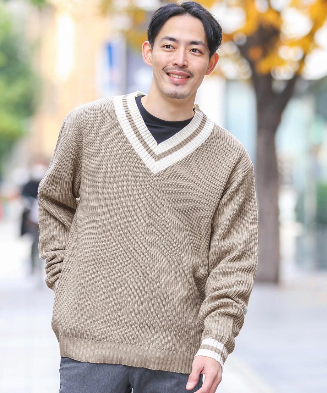 ニットセーター メンズ トップス チルデンニット 長袖 Vネック ビッグシルエット ルーズ ゆったり 秋 秋服 冬 冬服 Jiggys Shop 通販 Paypayモール