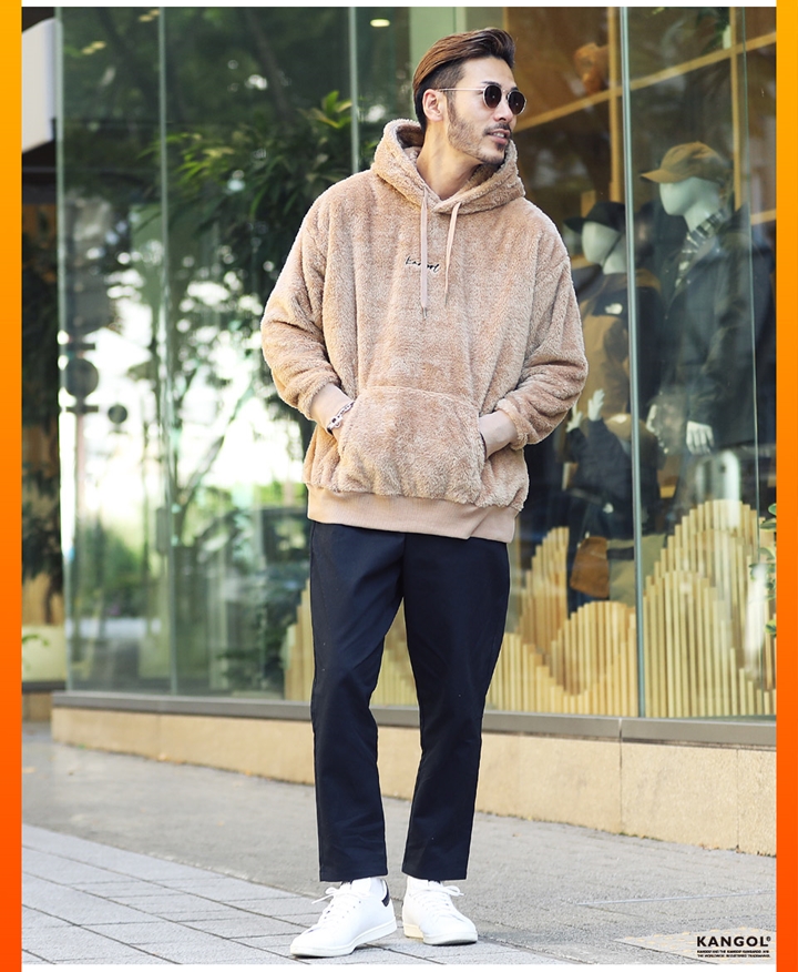 Kangol カンゴール ボアパーカー メンズ トップス プルオーバーパーカー フーディー ビッグシルエット ゆったり ロゴ刺繍 秋服 冬服 送料無料 公式