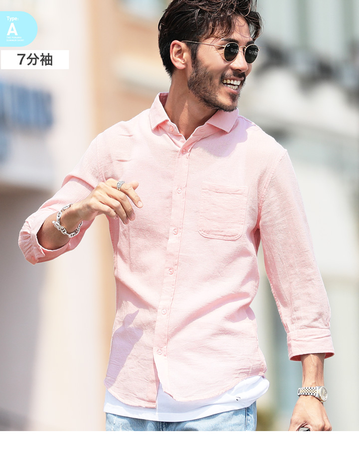 ブランド イタリアンリネンシャツ襟裏留めbd ライトピンク Ymjx2 M であること