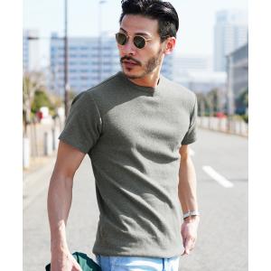 Tシャツ メンズ トップス カットソー 半袖Tシャツ 無地 テレコ素材 ストレッチ クルーネック 春...