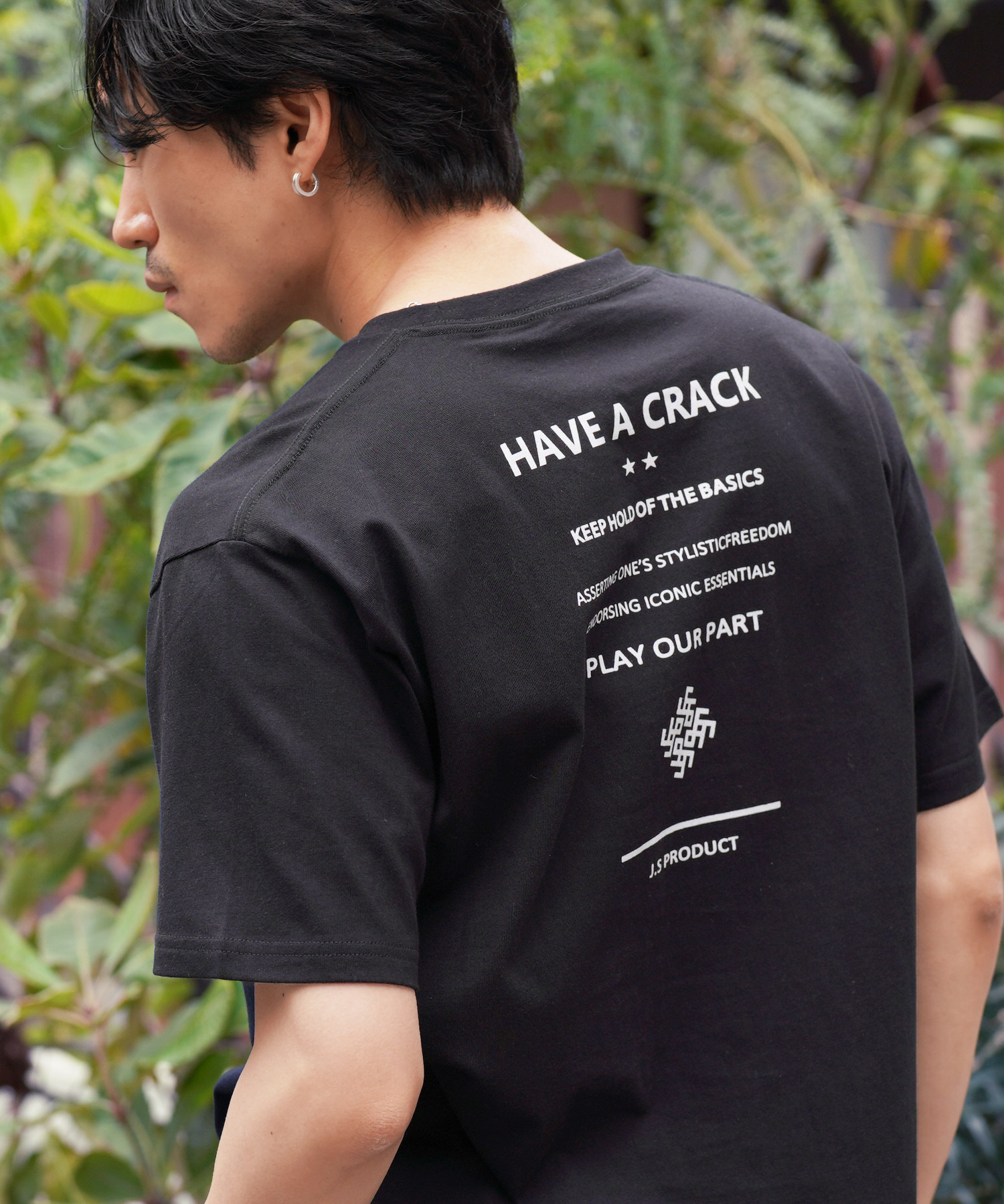 Tシャツ メンズ カットソー ロゴプリント 半袖 バックプリント ワンポイント 綿 コットン サーフ系 ユニセックス | JIGGYS SHOP | 02