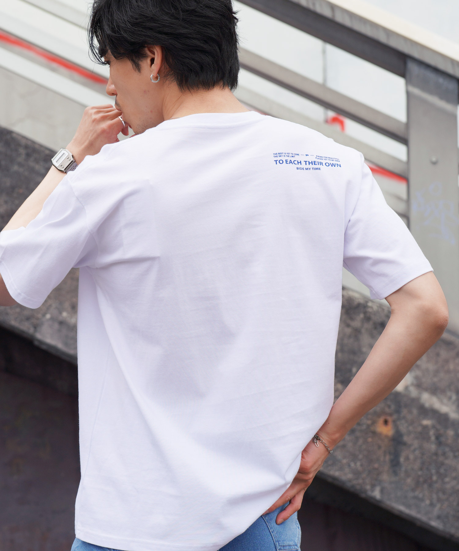Tシャツ メンズ カットソー ロゴプリント 半袖 バックプリント ワンポイント 綿 コットン サーフ系 ユニセックス | JIGGYS SHOP | 20