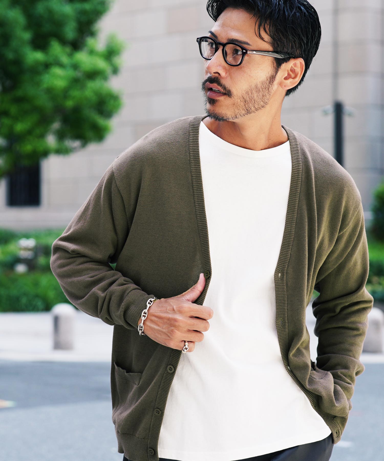 カーディガン メンズ トップス ニットカーディガン 無地 長袖 コットン 綿 S M L XL 秋 秋服 春 春服 | JIGGYS SHOP | 05