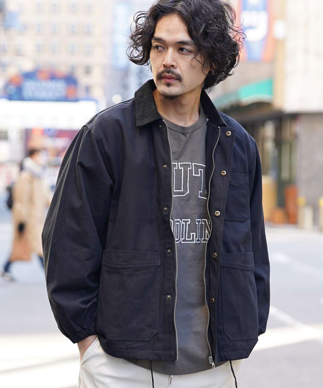 ワークジャケット ミリタリージャケット メンズ アウター ダック衿 コーデュロイ ビッグシルエット ルーズ ゆったり 春 春服 送料無料 Jiggys Shop 通販 Paypayモール