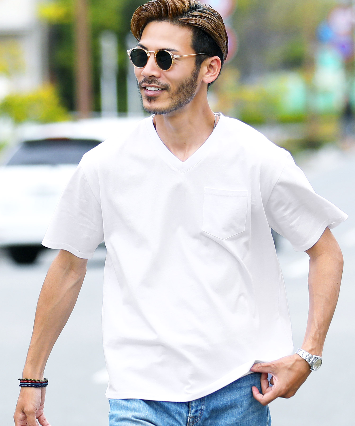 Tシャツ メンズ トップス カットソー 半袖Tシャツ 胸ポケット付き ポケT サステナブル クルーネック Vネック レディース ユニセックス 夏服 夏服 | JIGGYS SHOP | 08