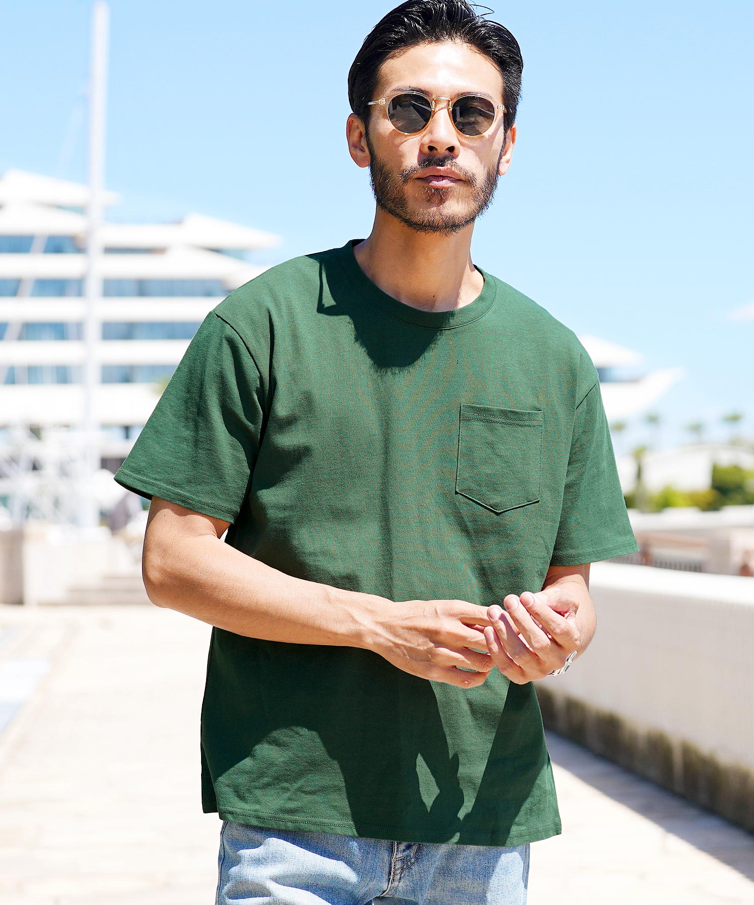 Tシャツ メンズ トップス カットソー 半袖Tシャツ 胸ポケット付き ポケT サステナブル クルーネック Vネック レディース ユニセックス 夏服 夏服 | JIGGYS SHOP | 11