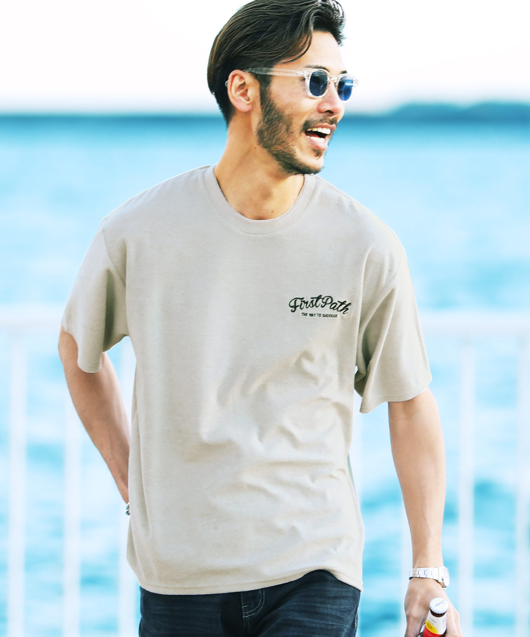 Tシャツ メンズ トップス カットソー 半袖tシャツ パイル素材 接触冷感 ひんやり Uvカット