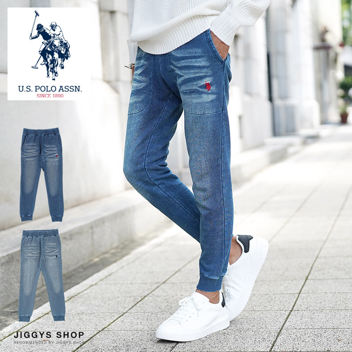 US.POLO ASSN. ユーエスポロアッスン デニム メンズ ボトムス ブランド別注 スウェットデニム ジーンズ ジーパン スウェットパンツ  ジョガーパンツ 送料無料 :212929:JIGGYS SHOP - 通販 - Yahoo!ショッピング