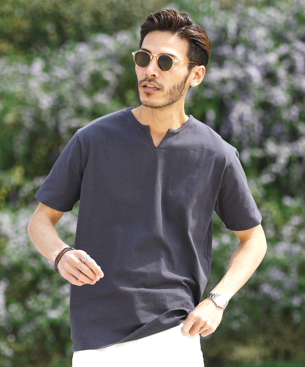 キーネック Tシャツ メンズの商品一覧 通販 Yahoo ショッピング