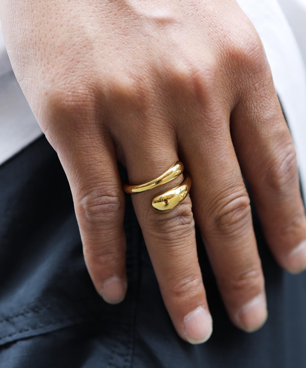 【総合3位】豪華デザイン ゴールド ステンレス メンズ リング RM7-G | 男性 指輪 メンズアクセサリー 光輝く ボリューム感 幅広 [CRAVE-LOVE] ゴールド