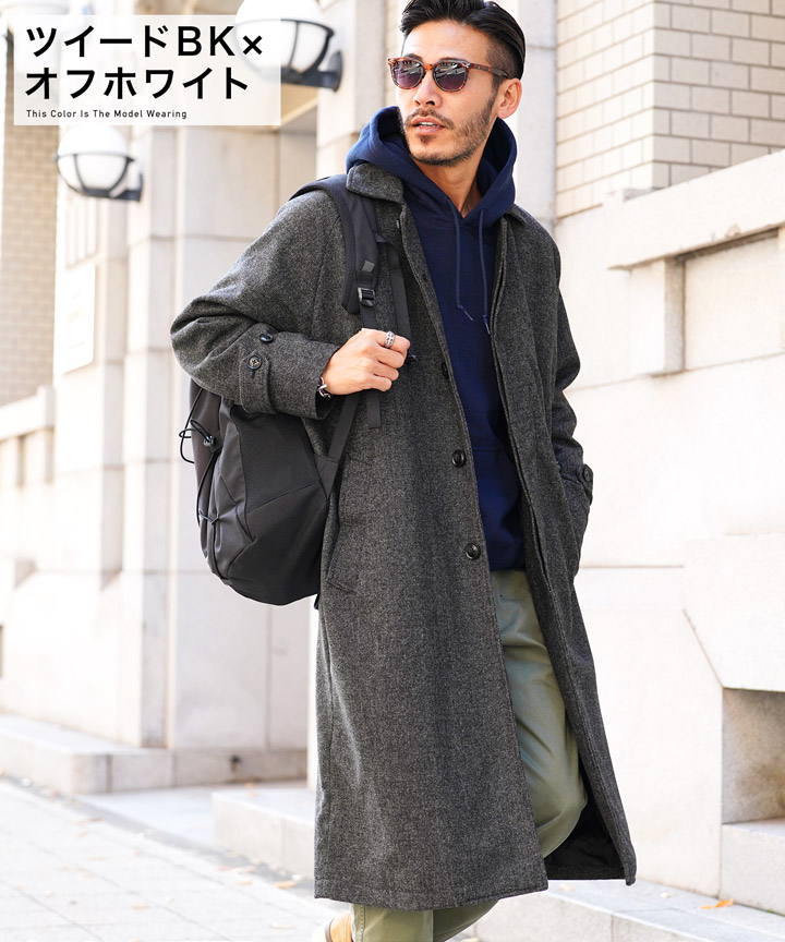 ビッグシルエット チェスターコート ロングコート アウター 冬服 メンズ