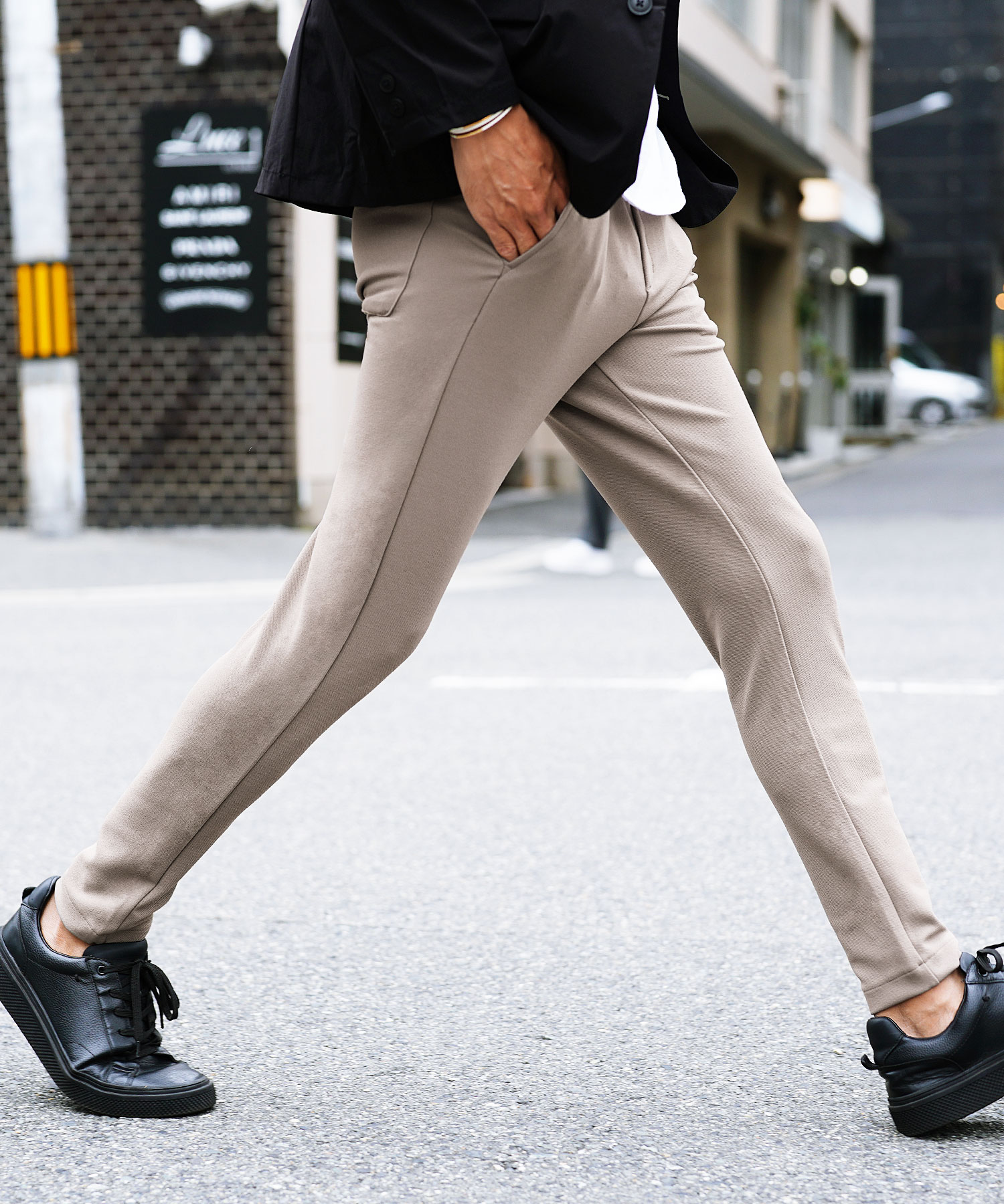 スキニーパンツ メンズ ボトムス イージーパンツ スリムパンツ カルゼ素材 無地 S M L XL ...