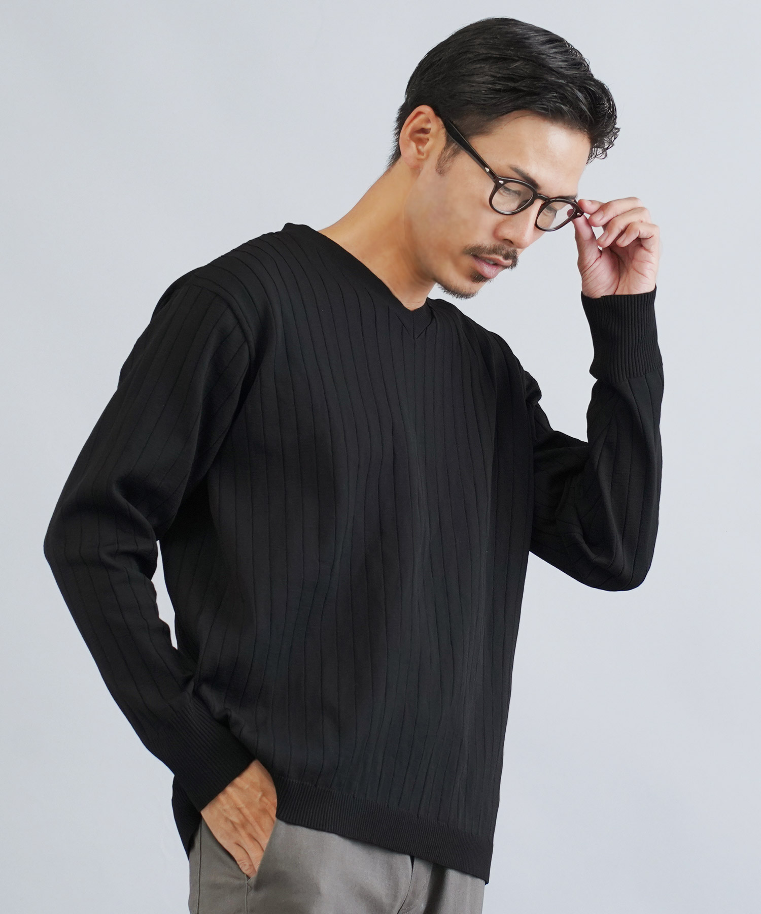 JIGGYS SHOP ニットセーター メンズ トップス リブニット