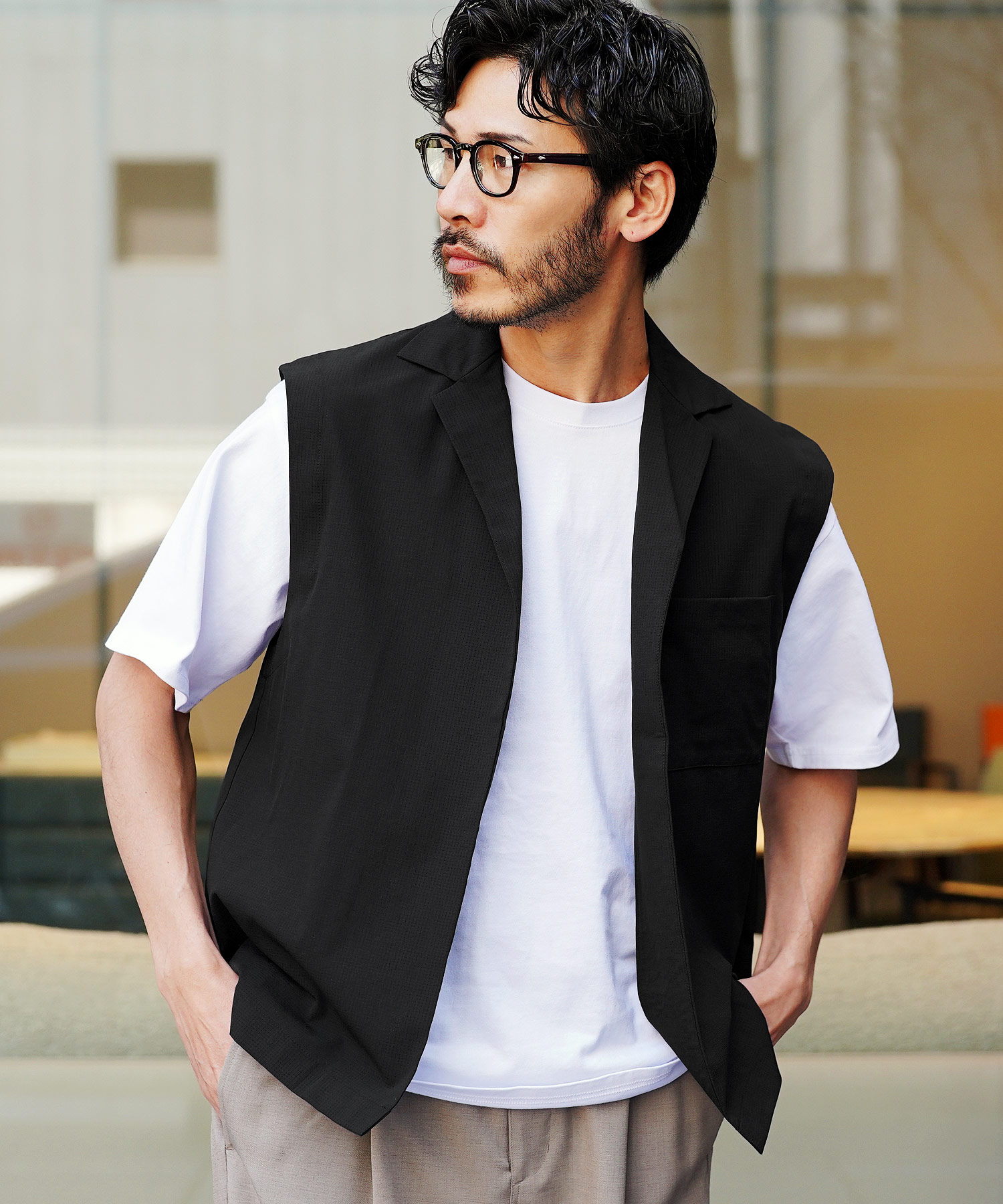 JIGGYS SHOP ベスト メンズ トップス ドットメッシュ素材 速乾