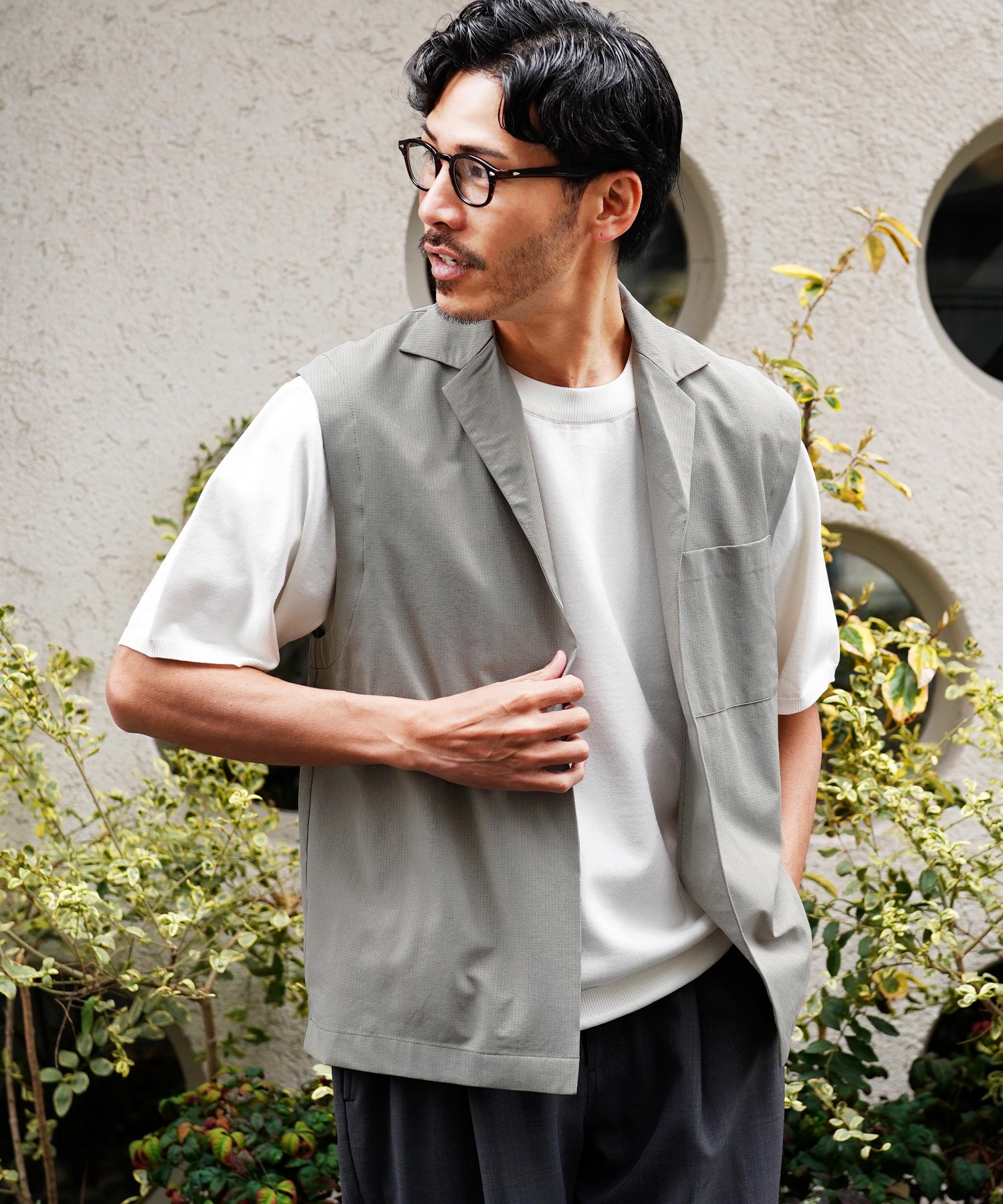 JIGGYS SHOP ベスト メンズ トップス ドットメッシュ素材 速乾