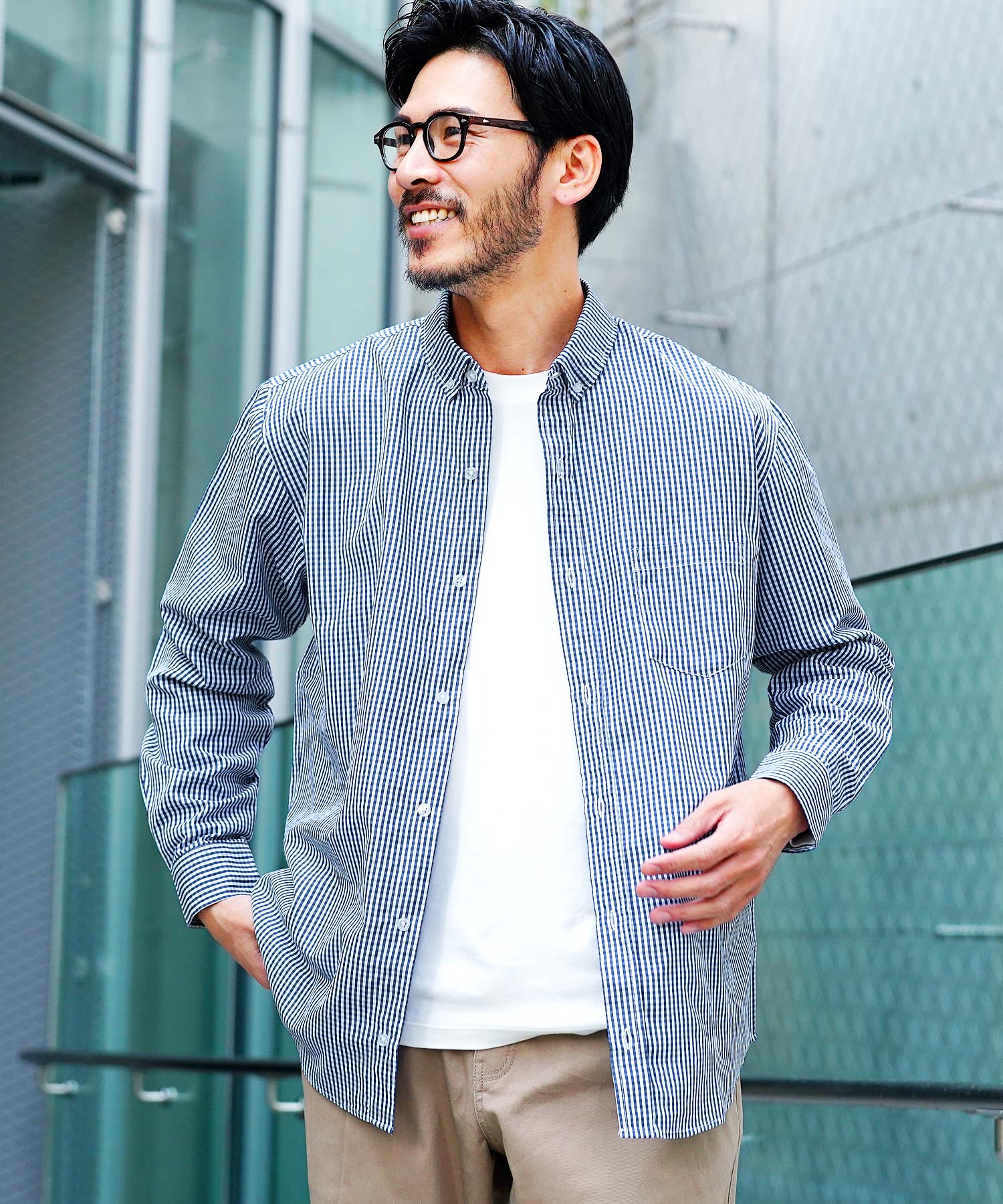 BLUE LABEL 長袖Tシャツ 38サイズ チェック柄カフス AZUL BY MOUSSY | ネルチェックシャツ (シャツ・ブラウス