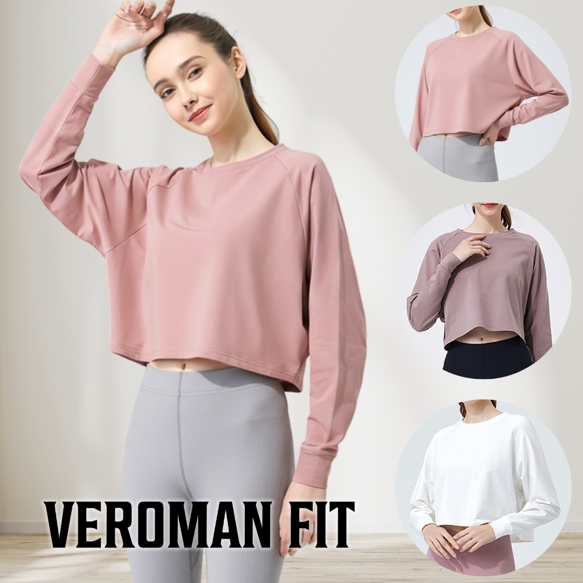 ヨガウェア 長袖 ヨガ トップス レディース ヨガシャツ ショート丈