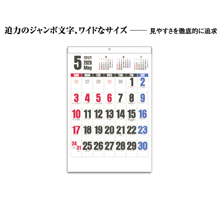 カレンダー 2026年 壁掛け ビッグプラン SG555 2026年版 おしゃれ