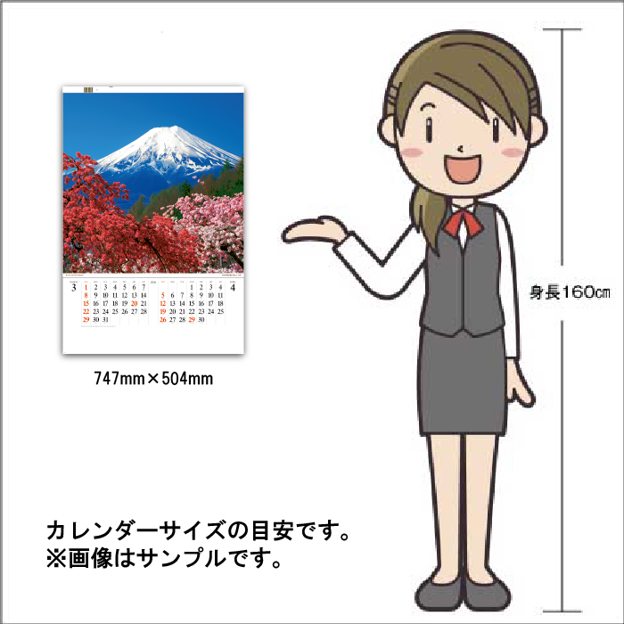 カレンダー 2026年 壁掛け 富士山 SG546 2026 2026年版 壁掛け