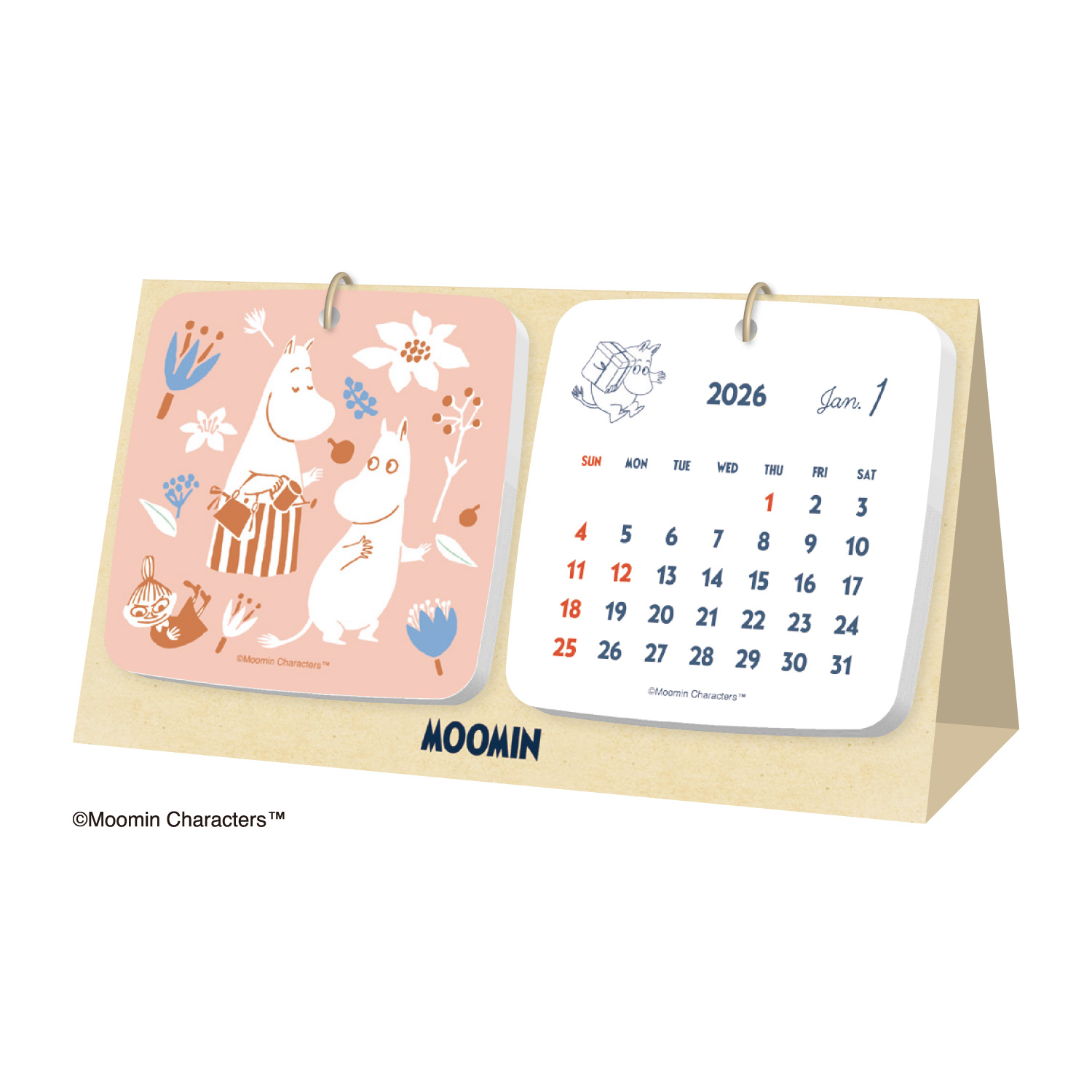 新日本カレンダー カレンダー 2026 卓上 ムーミン NK4210 デスク