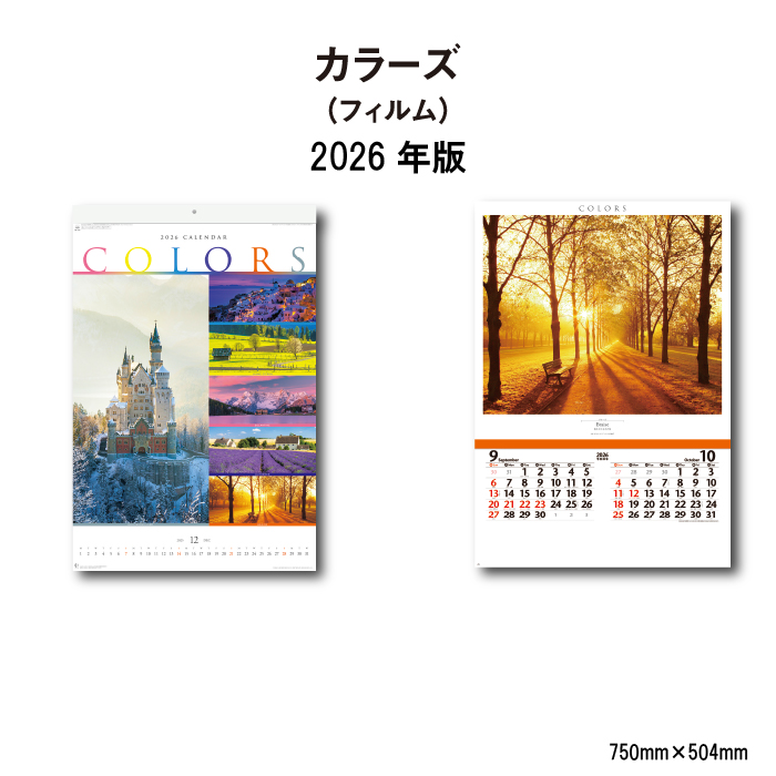 新日本カレンダー カレンダー 2026年 壁掛け (フィルム)カラーズ NK415