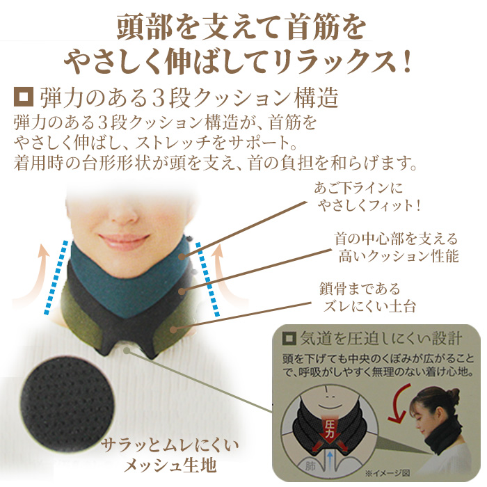 Dr.PRO ぐいっと伸ばす首かるさん 首サポーター ストレートネック