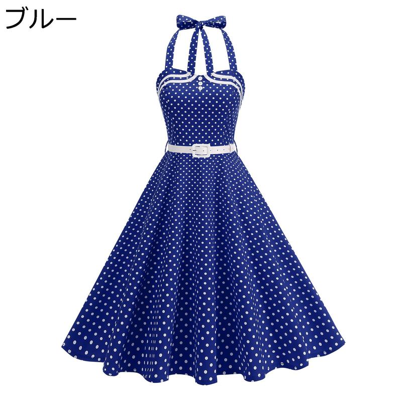 専用品【美品】45R ドット 水玉ワンピース フレア ブルー 水玉 ワンピース（色：ブルー系）のおすすめ人気商品一覧 通販 - Yahoo