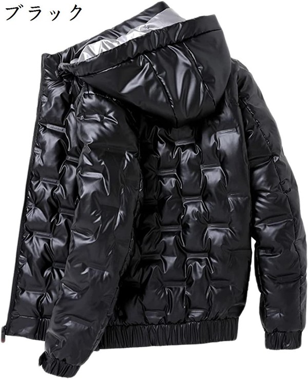 フード付き ジャケット ファッション 多機能 カジュアル アウター 大きいサイズ 光沢感 トップス 中綿ダウンジャケット ジップアップ