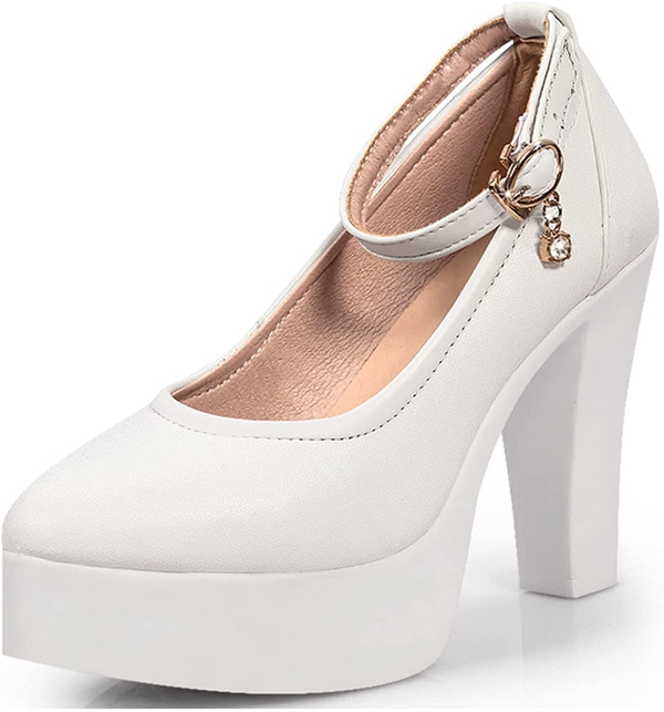 パンプス ロリータ靴 レディース 厚底 メイド靴 ロリィタ かわいい チャンキーヒール ラウンドトゥ アンクルストラップ 本革レザー 白 6cmヒール 滑り止め 透気 2qcc0m1pmv Www Familyontour De