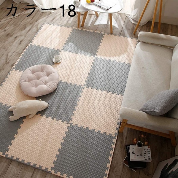 木目　ジョイントマット　32枚　6畳　カーペット　マット　ラグ　ベビー用品　● WEIMALL ジョイントマット 大判 6畳 厚手 60cm 32枚 木目調 防音