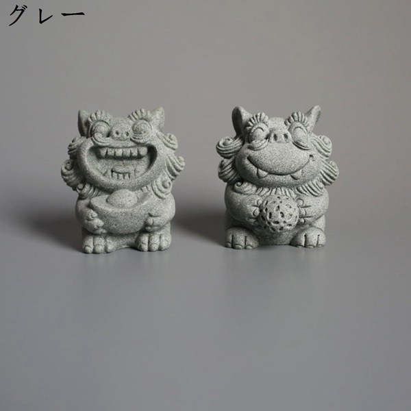 中国美術　狛犬セット　サイズ：約W4.5×D6×H7.5ｃｍ 狛犬陶器