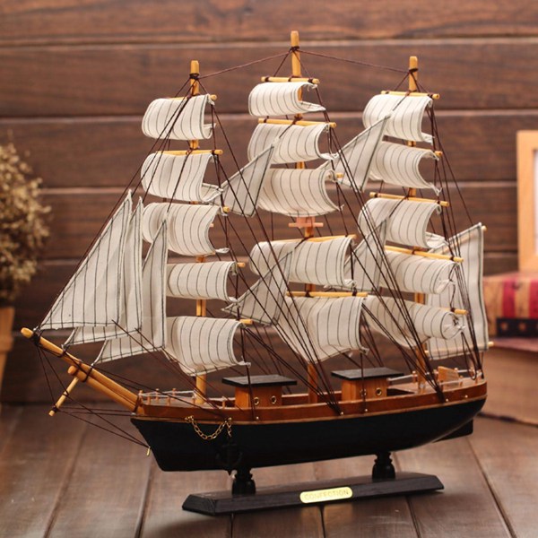 置物 帆船 ストライプ柄の帆布 マリン風 スタイル1 海賊船の模型 