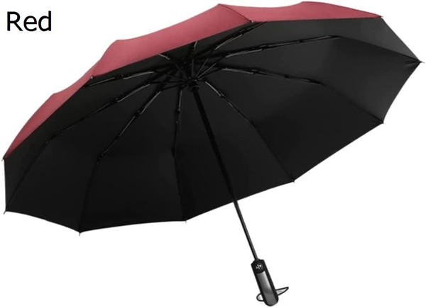 日傘 雨傘 防風雨傘 10 本骨の自動開閉雨傘ポータブル コンパクト 折りたたみ式軽量デザイン耐風性...
