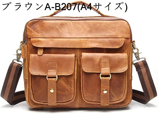 牛革 ビジネス バッグ メンズ バッグ 2way ショルダー 手提げバッグ A4 12インチipad 収納可 本革 ビジネス 通勤 通学_1