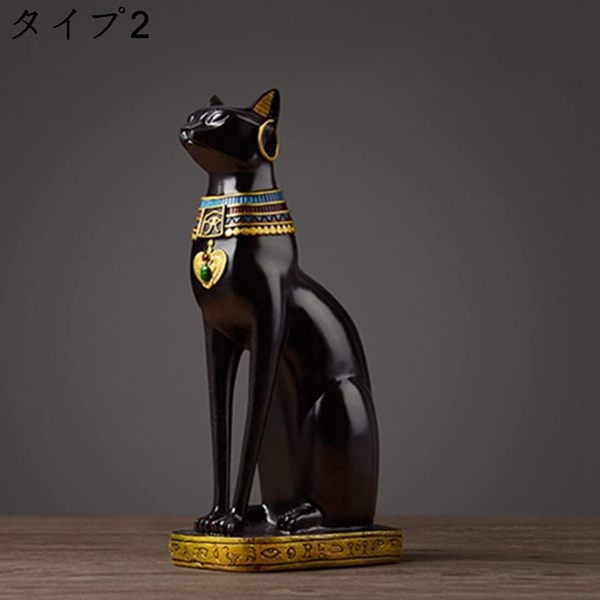 ねこ 置物 樹脂彫像 おしゃれ 工芸品 猫のオブジェ 大型 F 樹脂 古代 エジプト 猫好きな人へのプレゼント アンティーク雑貨 猫神｜jinichirosasaki｜03