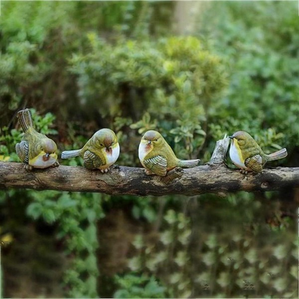 鳥の置物 Set of 5 Cast Iron Distressed Finish Flying Birds Decorative