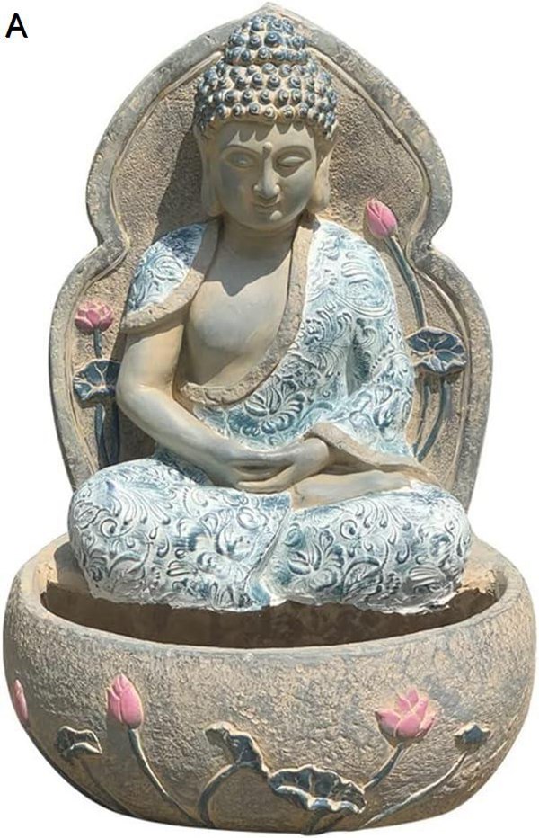 庭の装飾 仏像禅彫刻飾り屋外の中庭園芸仏像飾りバルコニー芝生庭に適した飾り 庭の彫刻 (Color : A)_1