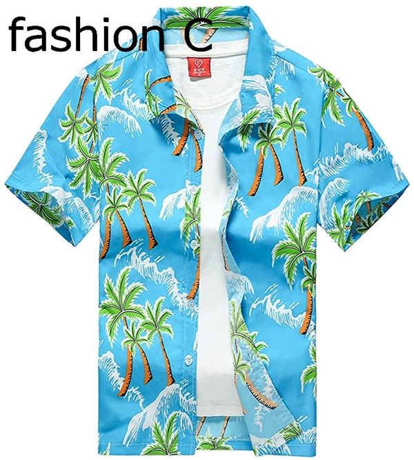 アロハシャツ メンズ 花柄 軽量 ハワイ風 UVカット ビーチシャツ 通気速乾 半袖 和柄