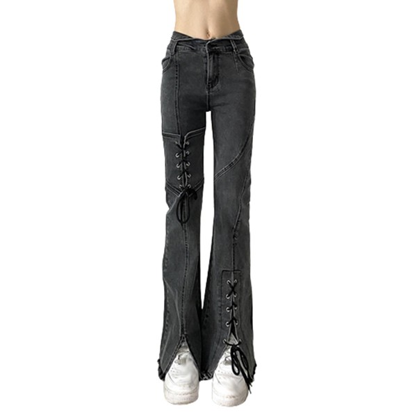 SinceThen スリット デニム パンツ ラッパ ズボン 春 fpz8mubb-10.jpg