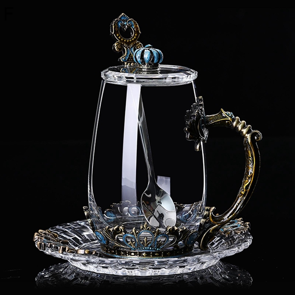 ティーマグ ハンドメイド バタフライ バラ フラワー エナメル ティー グラス コーヒーカップ スプーン付き パーソナライズ 誕生日_6