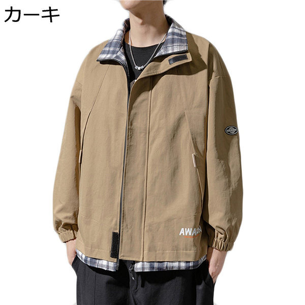 ブルゾン メンズ ジャケット ジャンパー コート 秋 春 薄手 チェック柄 無地 ゆったり 大きいサイズ アウター スポーツ 撥水 お揃い  :wyrd9cc3:佐々木 - 通販 - Yahoo!ショッピング