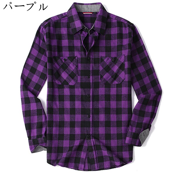 フランネルシャツ メンズ チェックシャツ 長袖 春秋 耐摩耗 カーデガン