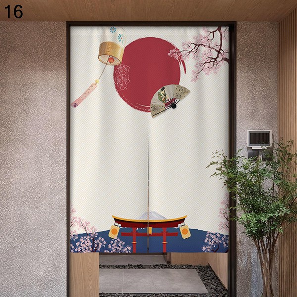 のれん hidebouu のれん 暖簾 和柄 海 両開き 和風 さくら 目隠し つっぱり式