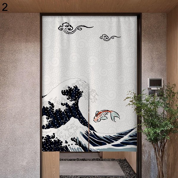 のれん hidebouu のれん 暖簾 和柄 海 両開き 和風 さくら 目隠し つっぱり式