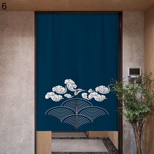 のれん 暖簾 和柄 海 両開き 和風 さくら 目隠し つっぱり式