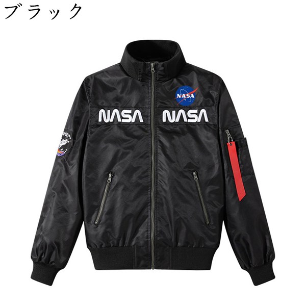 エムエーワンジャケット メンズ ミリタリージャケット 大きいサイズ フライトジャケット MA-1ジャケット NASA レター刺繍 ゆったり｜jinichirosasaki｜02